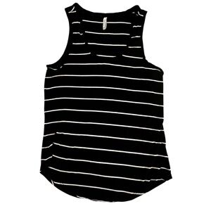 Z Supply Stripped Crew Neck Sleeveless Tank Top Black White Size Small preppy